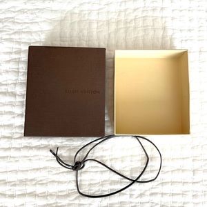 Louis Vuitton Brown Small Gift Box with Leather Ribbon 5x5.75x1.5